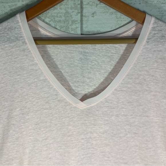 LANE BRYANT Blush Pink Linen Blend Cap Sleeve V-Neck Top Blouse Sz 16 Lightweigh - Picture 2 of 10